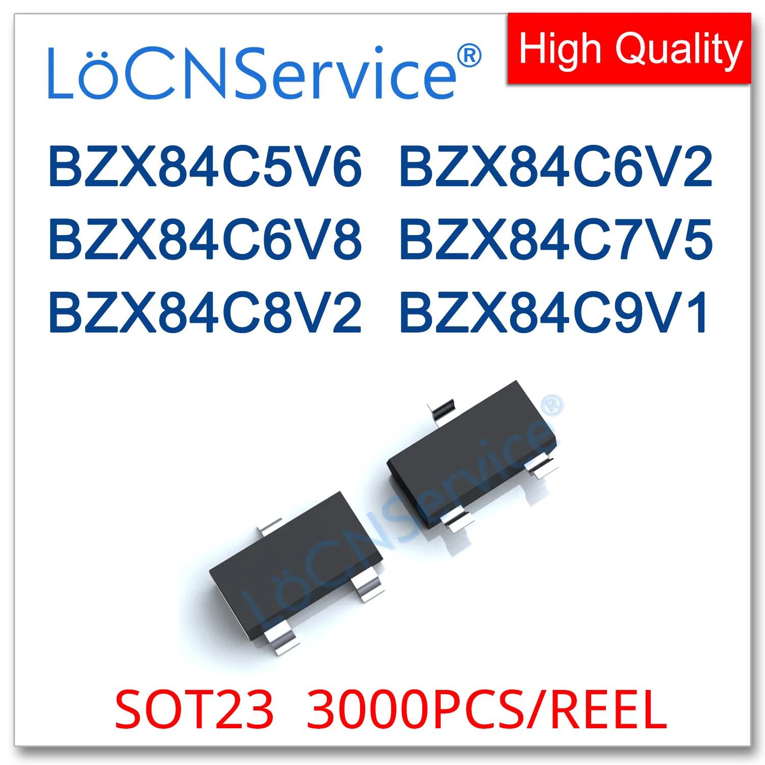 LoCNService 3000PCs SOT23 0.35W BZX84C5V6 5.6V BZX84C6V2 6.2V BZX84C6V8 6.8V BZX84C7V5 7.5V BZX84C8V2 8.2V BZX84C9V1